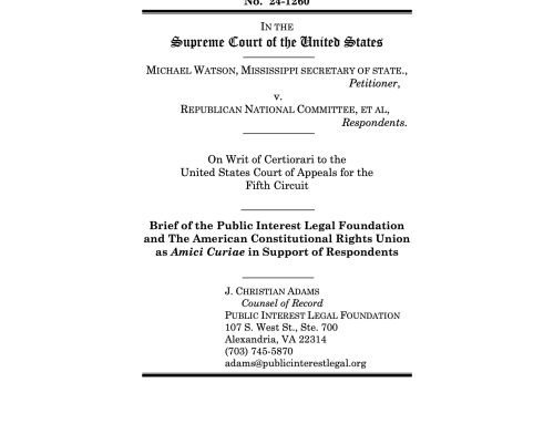 ACRU Files Amicus Brief in Watson v. Republican National Committee